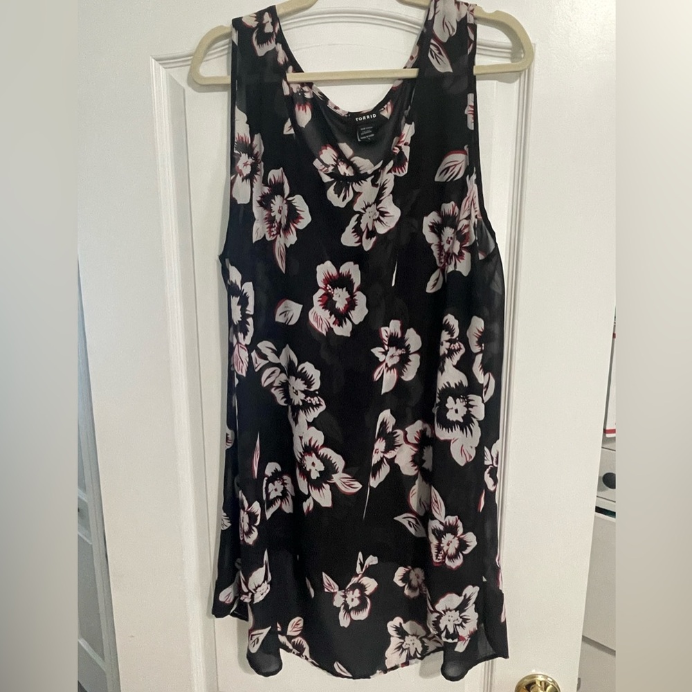 Torrid Pink and White Relaxed Tank Top